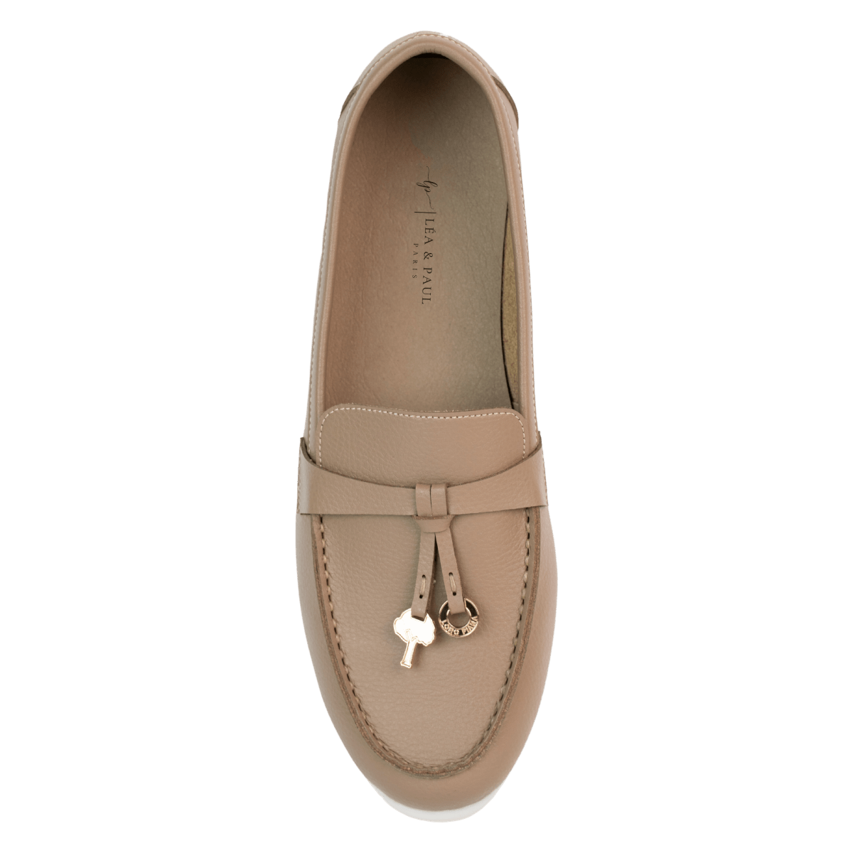 Mocassins en cuir pour femme – Beige – Manon - Lea & Paul Maroc