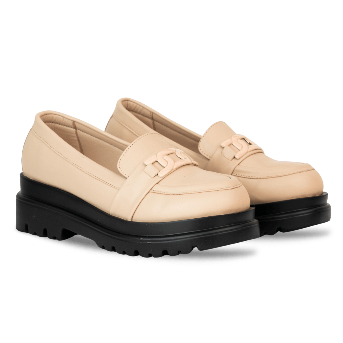 Mocassins en cuir pour femme – Beige – Odette - Lea & Paul Maroc
