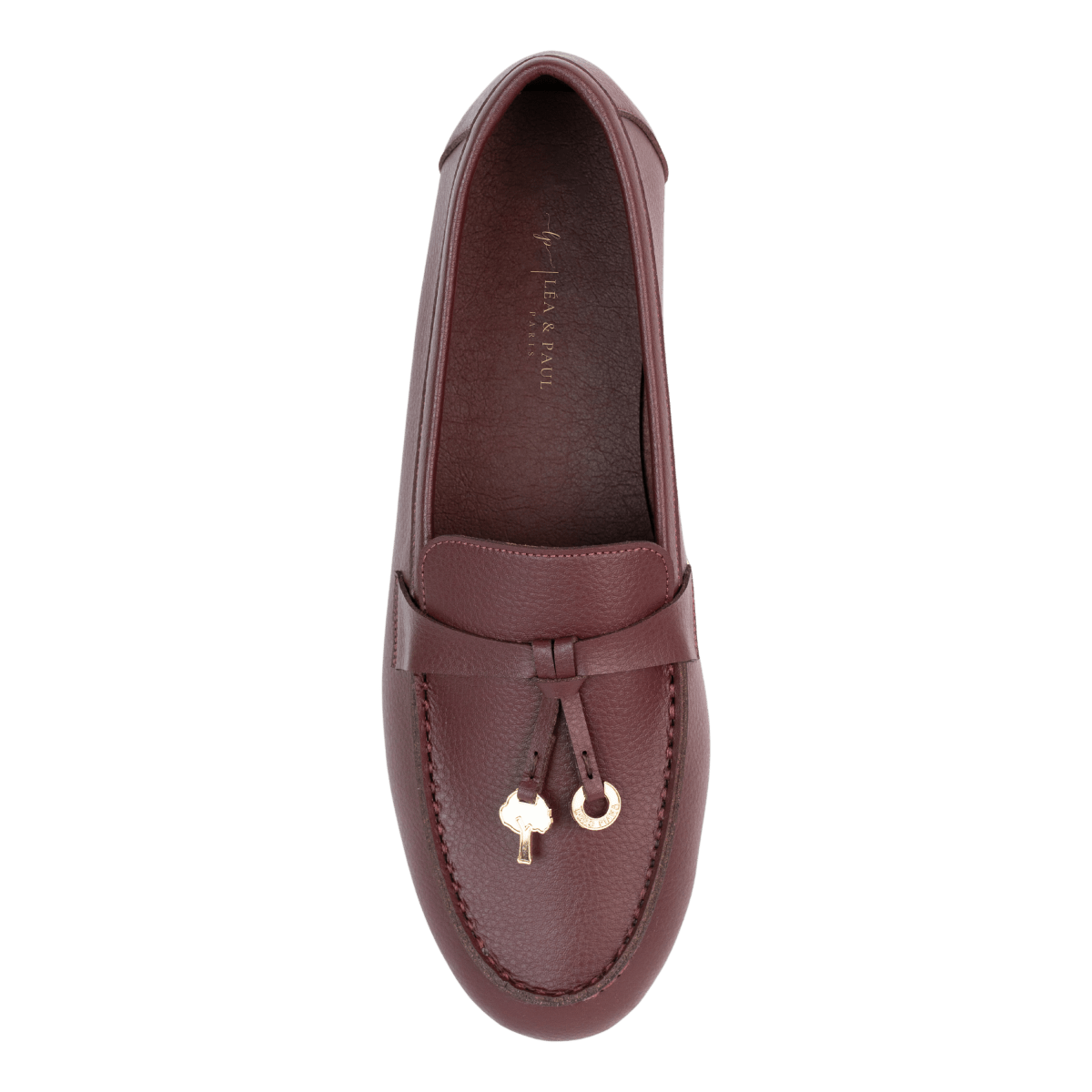 Mocassins en cuir pour femme – Grenat – Manon - Lea & Paul Maroc