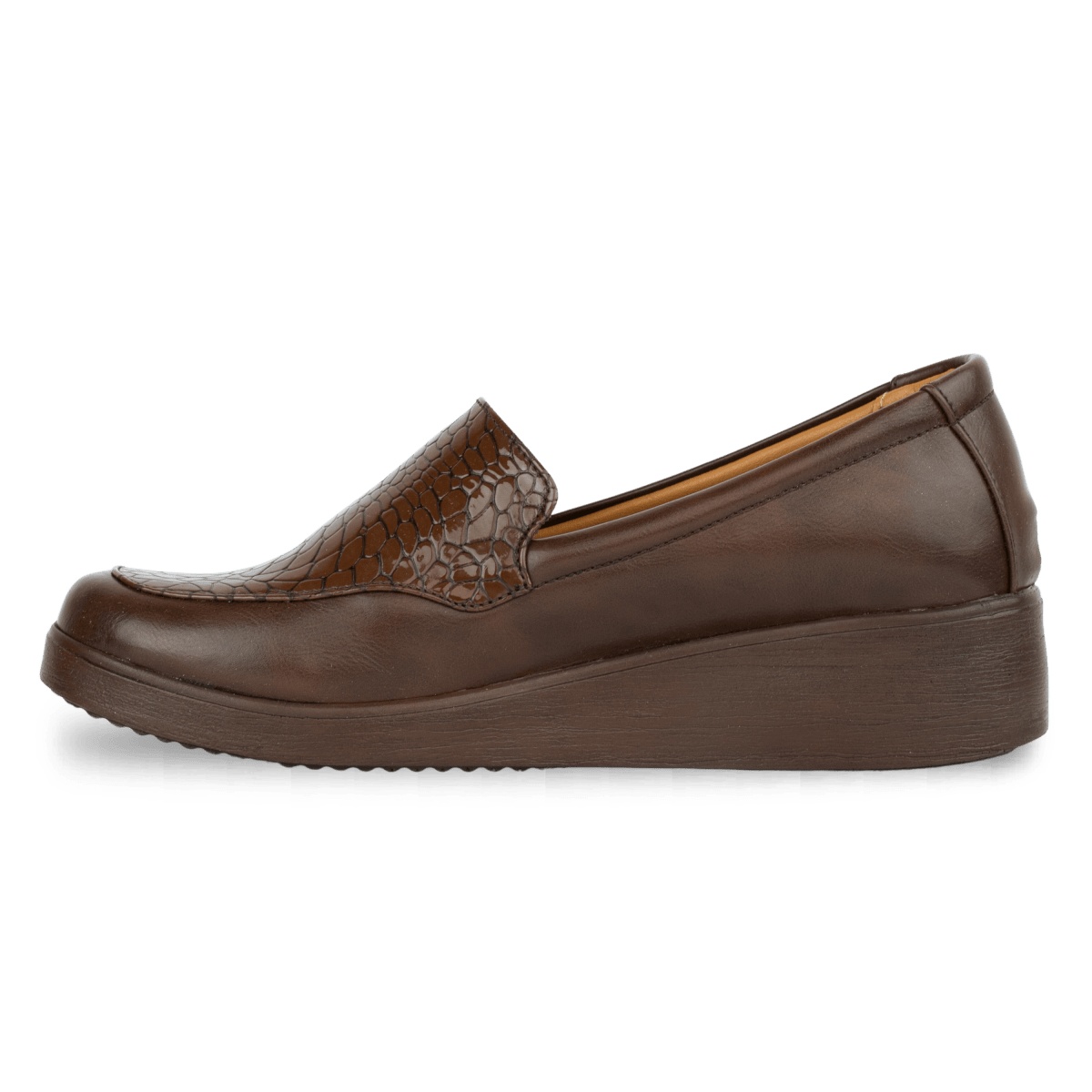 Mocassins en cuir pour femme – Marron croco – Léonie - Lea & Paul Maroc