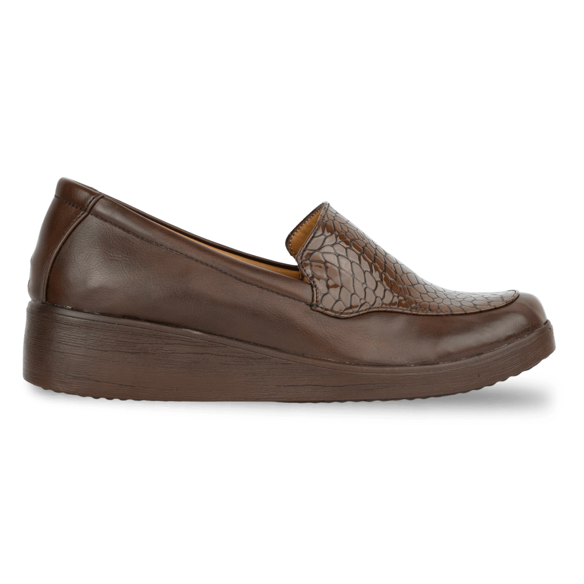 Mocassins en cuir pour femme – Marron croco – Léonie - Lea & Paul Maroc
