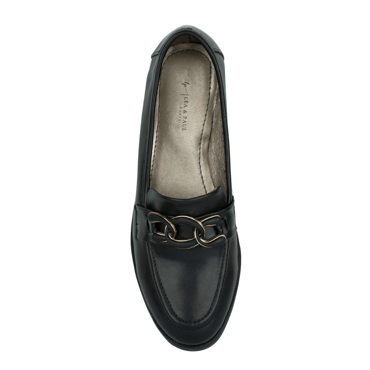 Mocassins en cuir pour femme – Noir – Blanche - Lea & Paul Maroc