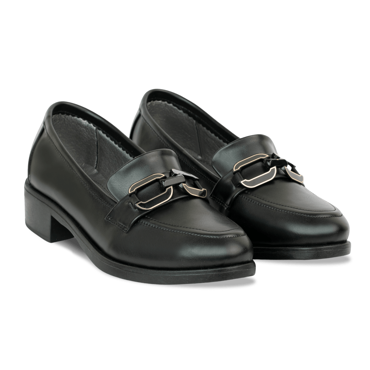 Mocassins en cuir pour femme – Noir – Eliane - Lea & Paul Maroc
