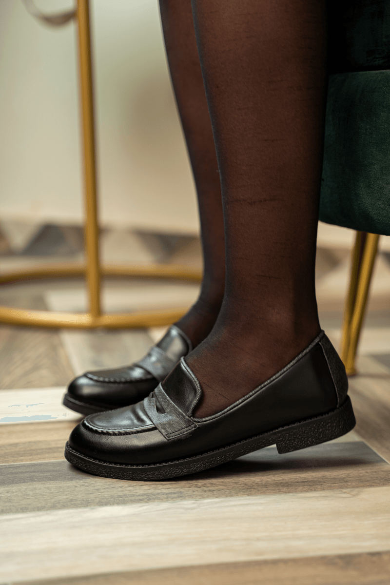 Mocassins en cuir pour femme – Noir – Esmée - Lea & Paul Maroc