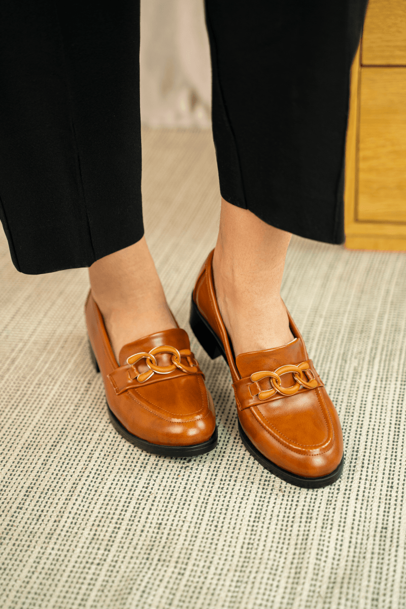 Mocassins en cuir pour femme – Tabac – Blanche - Lea & Paul Maroc