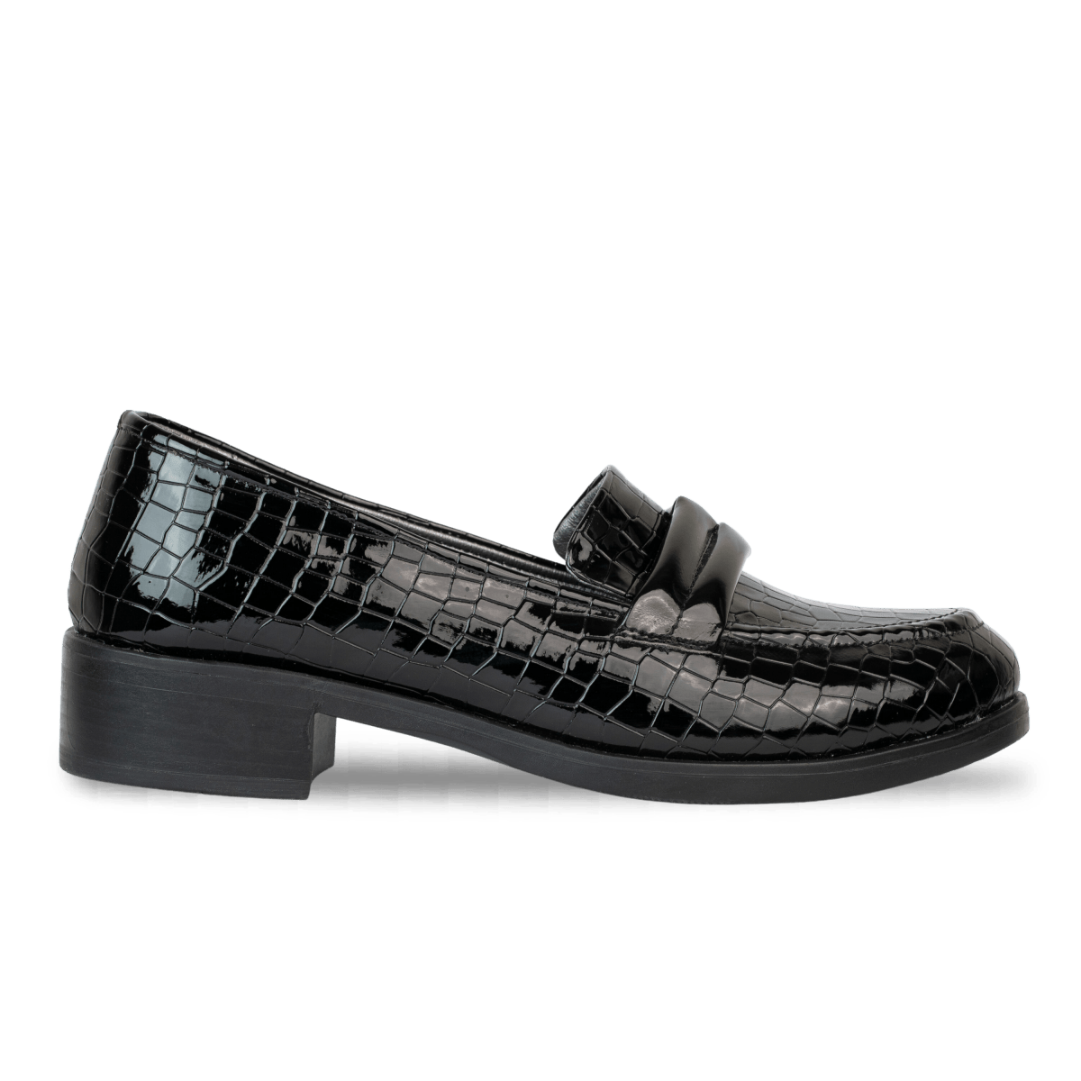 Mocassins en cuir verni pour femme – Noir – Mathilde - Lea & Paul Maroc