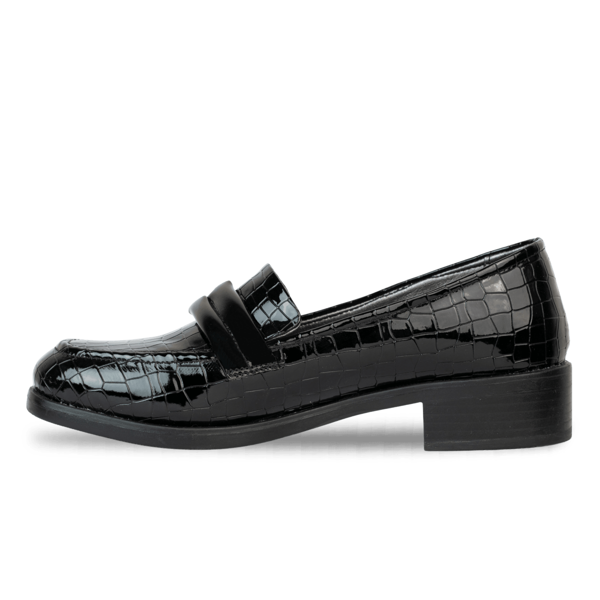 Mocassins en cuir verni pour femme – Noir – Mathilde - Lea & Paul Maroc