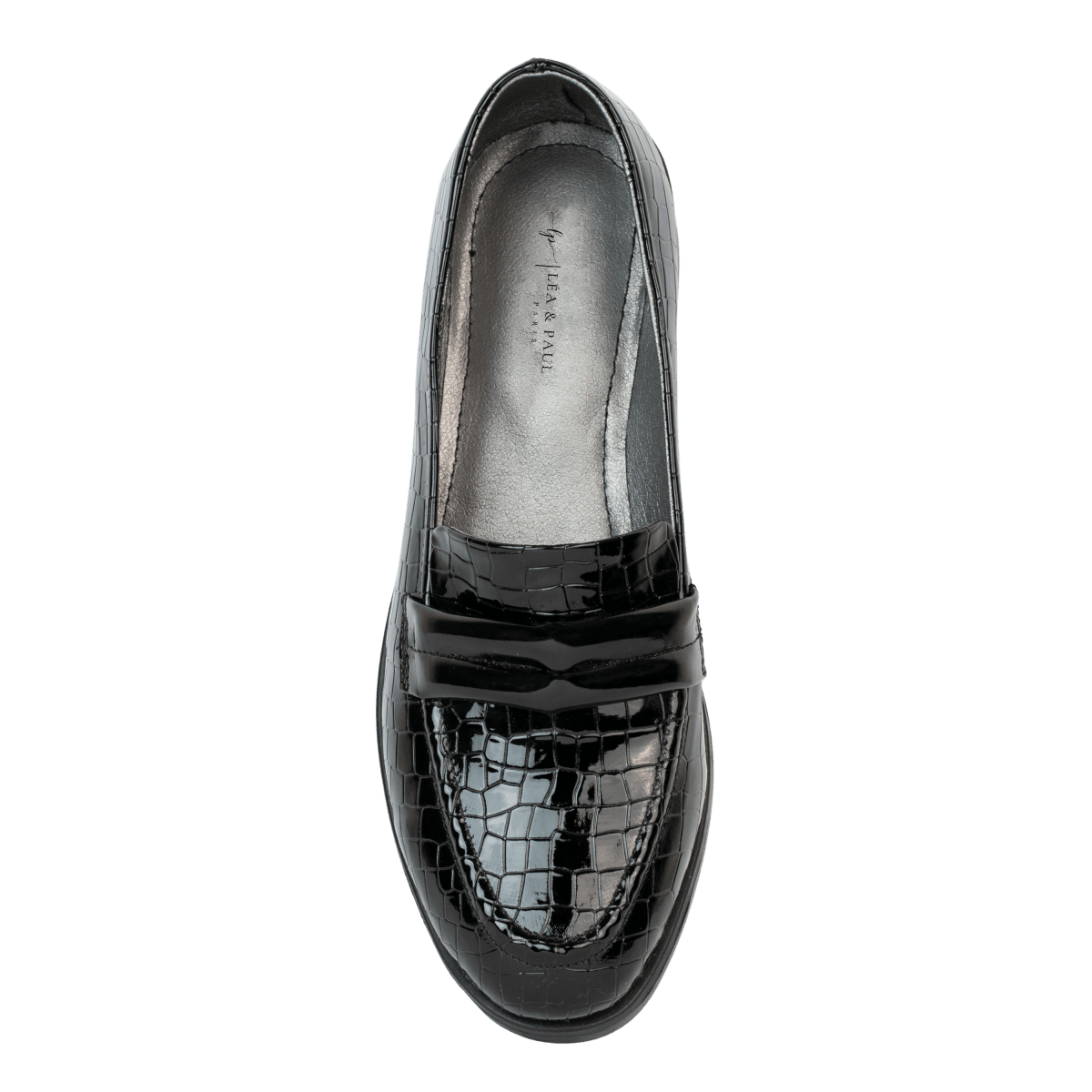Mocassins en cuir verni pour femme – Noir – Mathilde - Lea & Paul Maroc