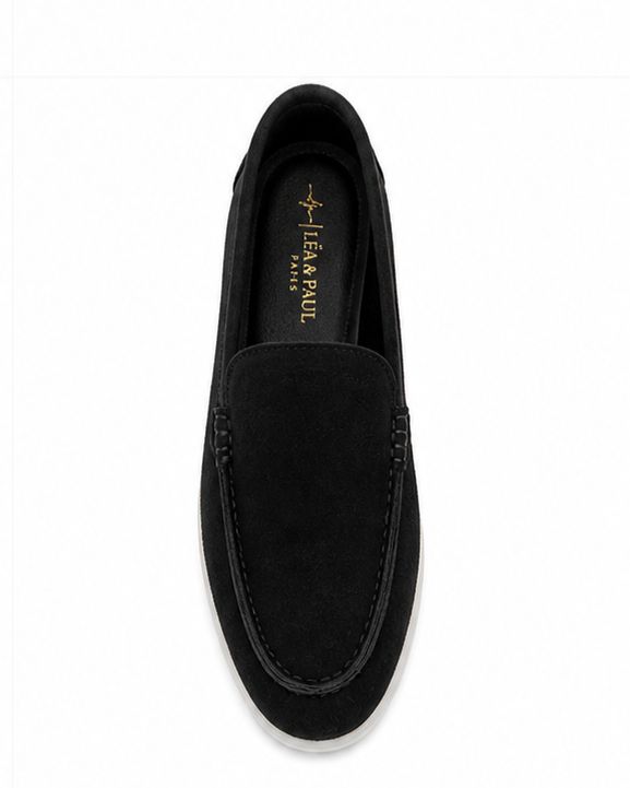 Mocassins en Daim cuir pour femme – Noir – Velina - Lea & Paul Maroc