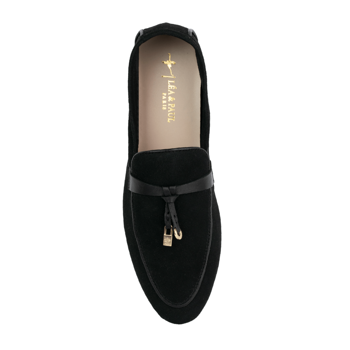 Mocassins en daim pour femme – Noir – Amorette - Lea & Paul Maroc