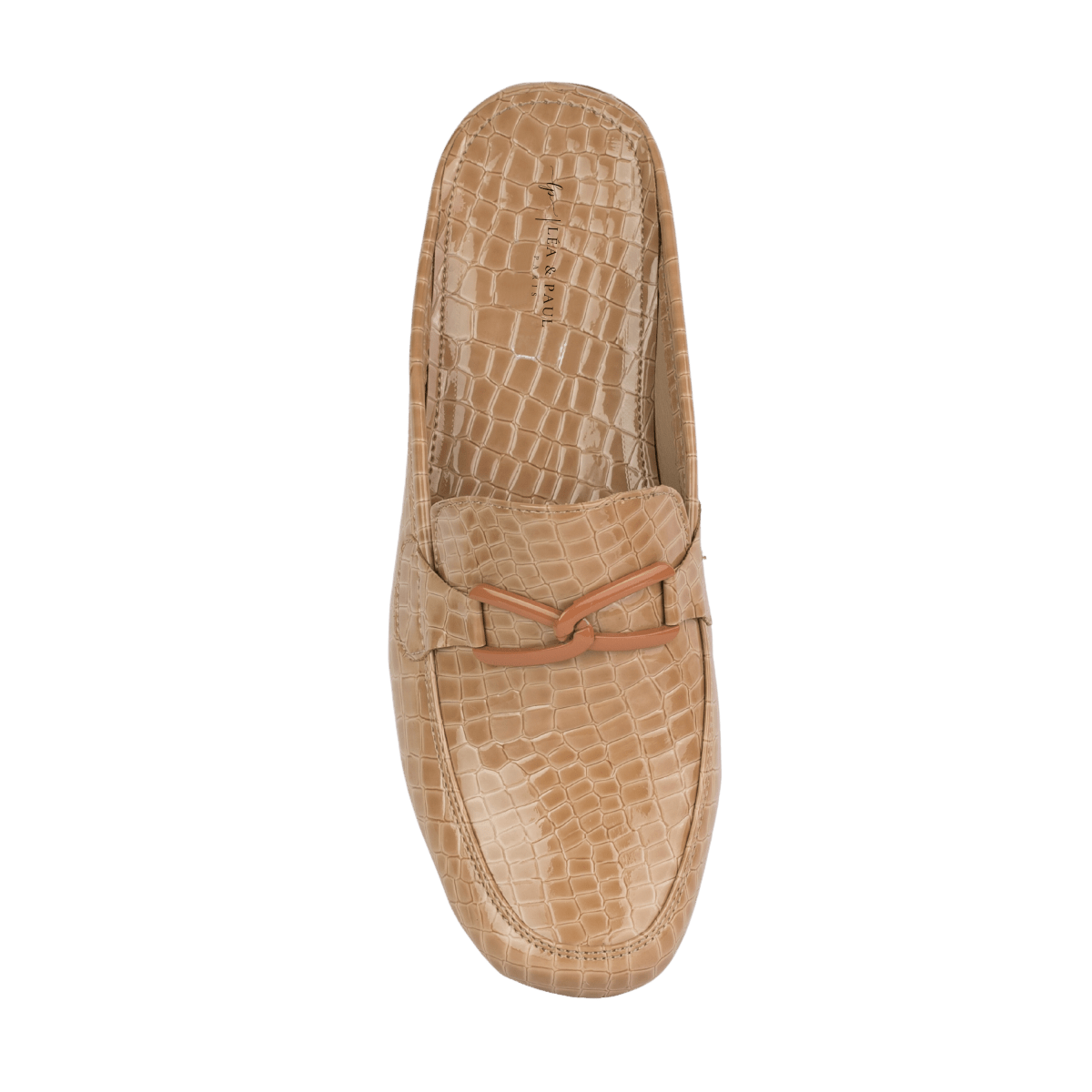 Mules en cuir pour femme – Beige croco – Marine - Lea & Paul Maroc