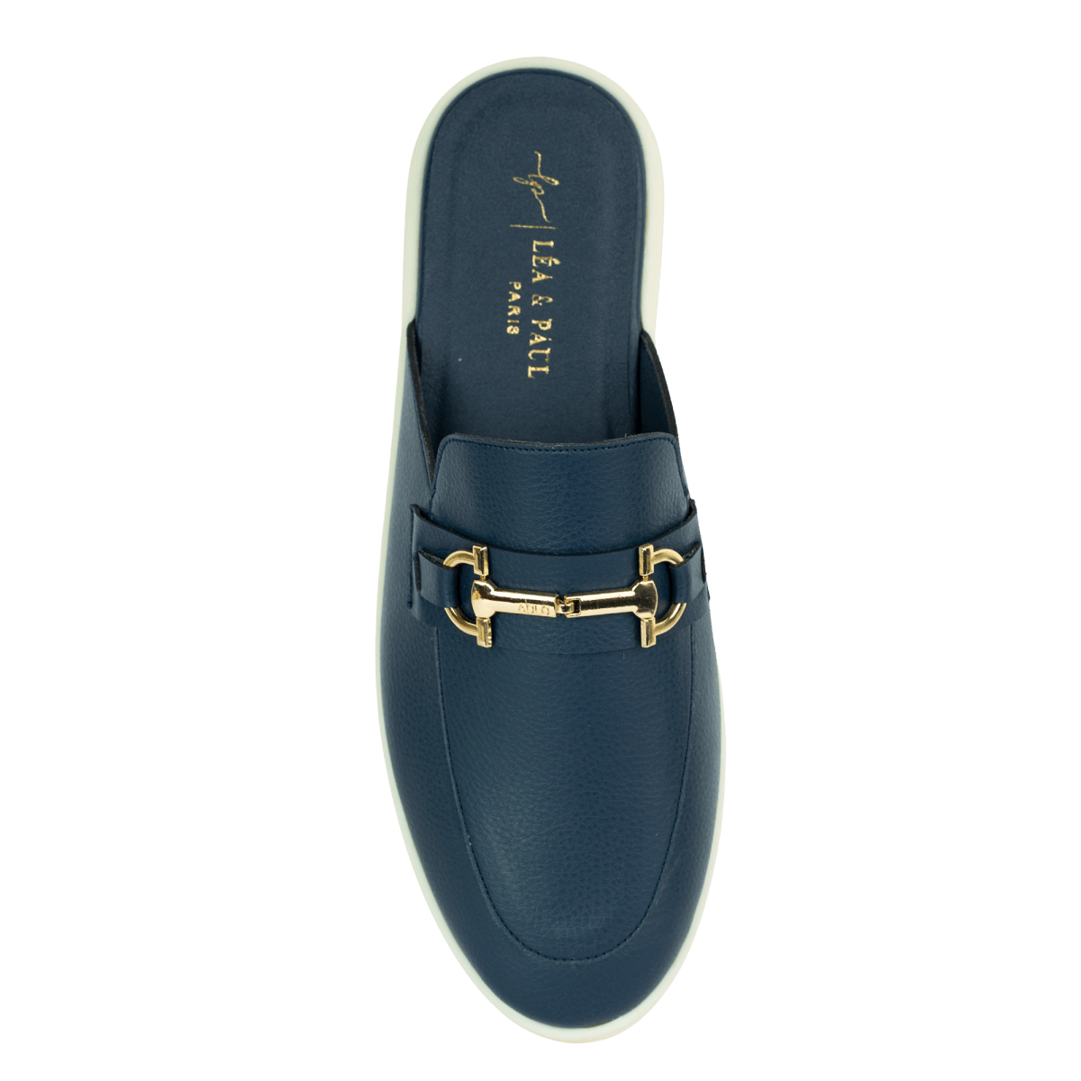 Mules en cuir pour femme – Bleu marine – Gloria - Lea & Paul Maroc