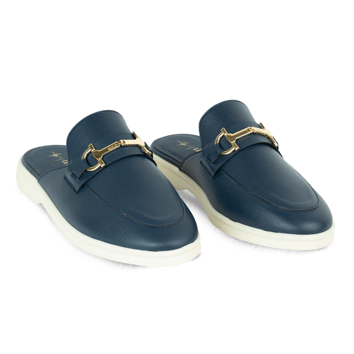 Mules en cuir pour femme – Bleu marine – Gloria - Lea & Paul Maroc
