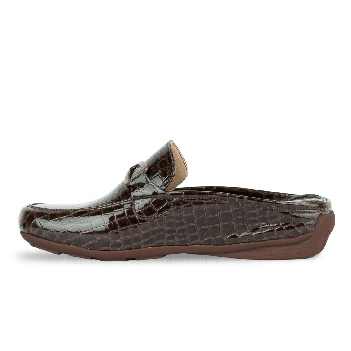 Mules en cuir pour femme – Marron croco – Marine - Lea & Paul Maroc