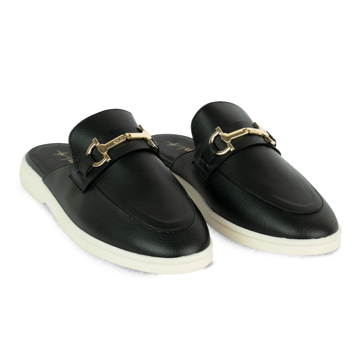 Mules en cuir pour femme – Noir – Gloria - Lea & Paul Maroc