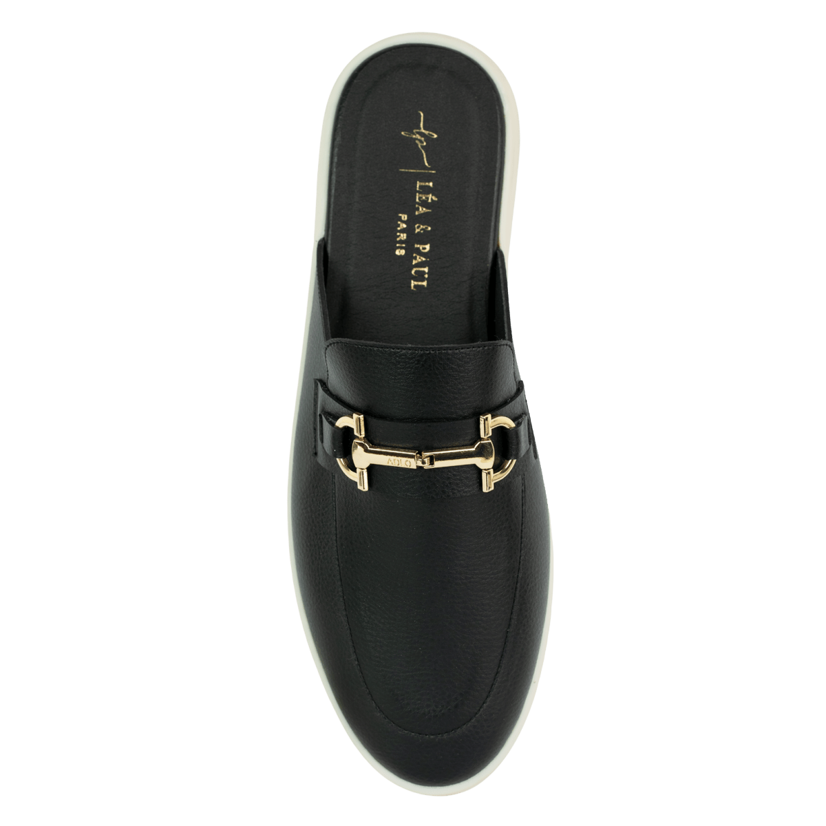 Mules en cuir pour femme – Noir – Gloria - Lea & Paul Maroc
