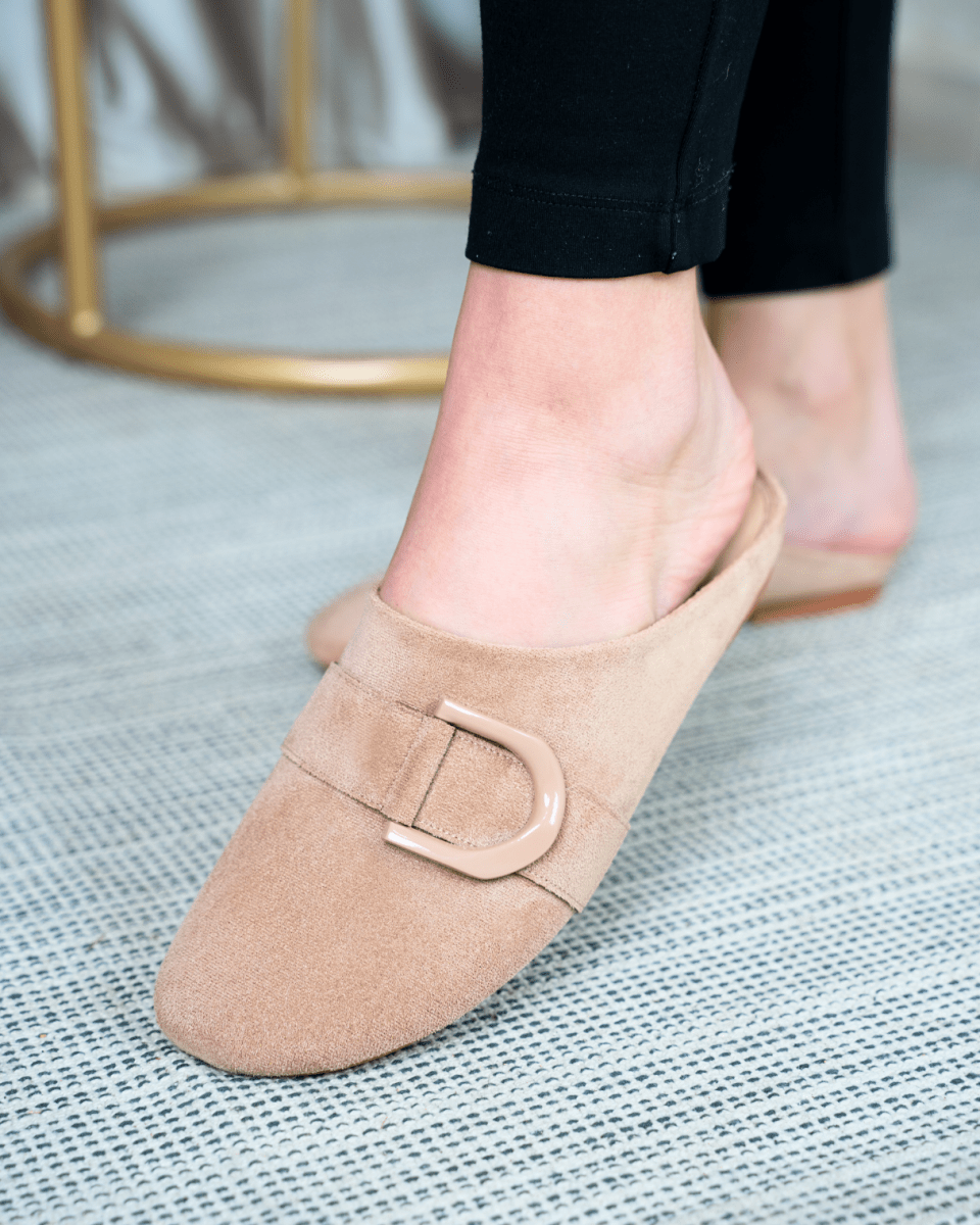 Mules en daim pour femme – Beige – Ambre - Lea & Paul Maroc