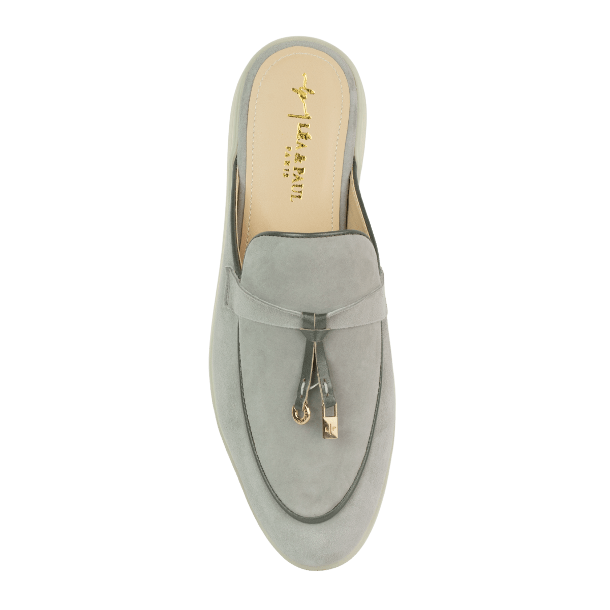 Mules en daim pour femme – Gris clair – Valentina - Lea & Paul Maroc
