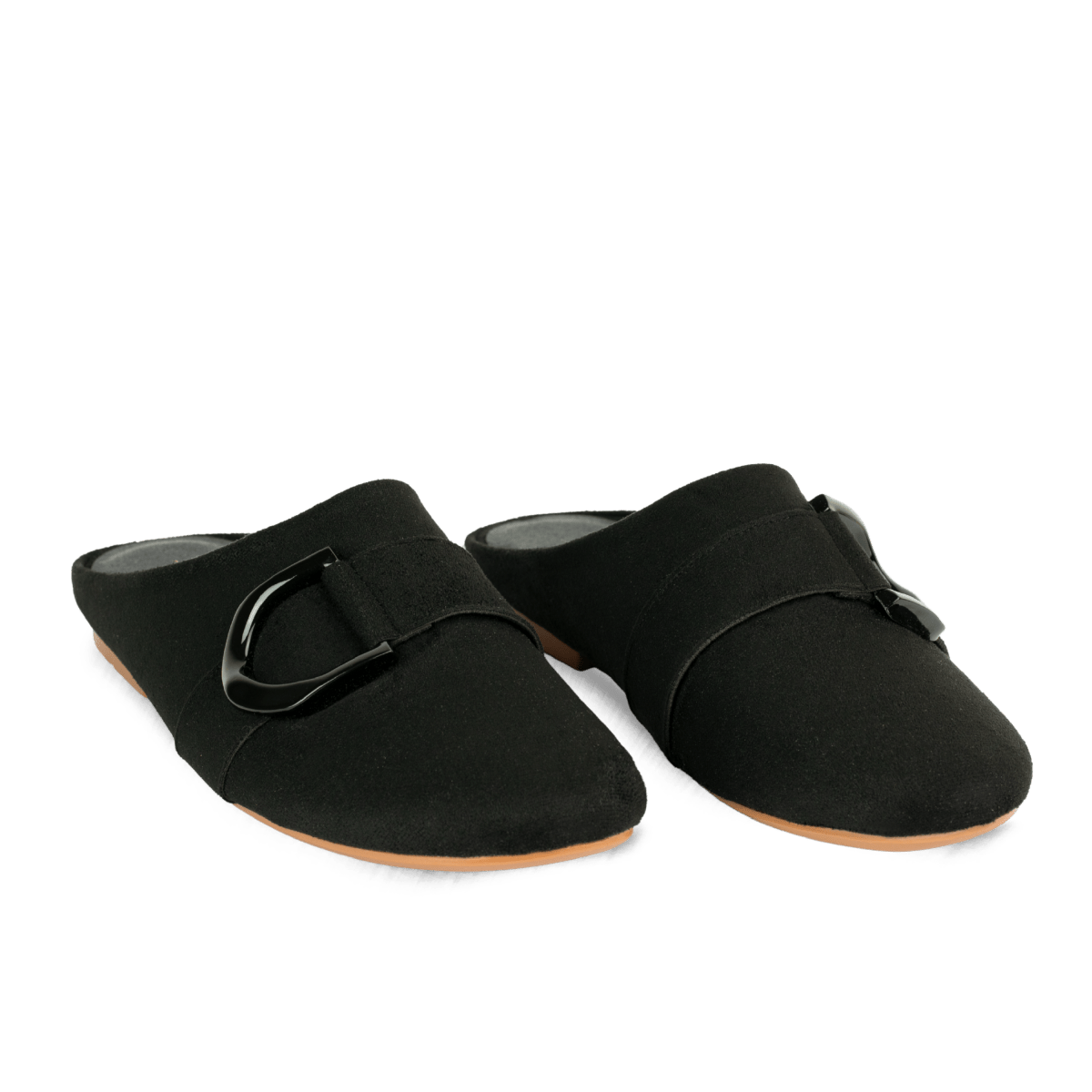 Mules en daim pour femme – Noir – Ambre - Lea & Paul Maroc