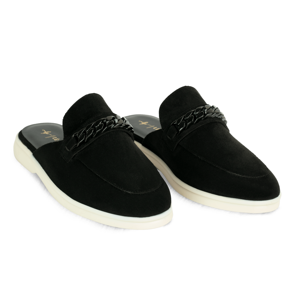 Mules en daim pour femme – Noir – Diva - Lea & Paul Maroc
