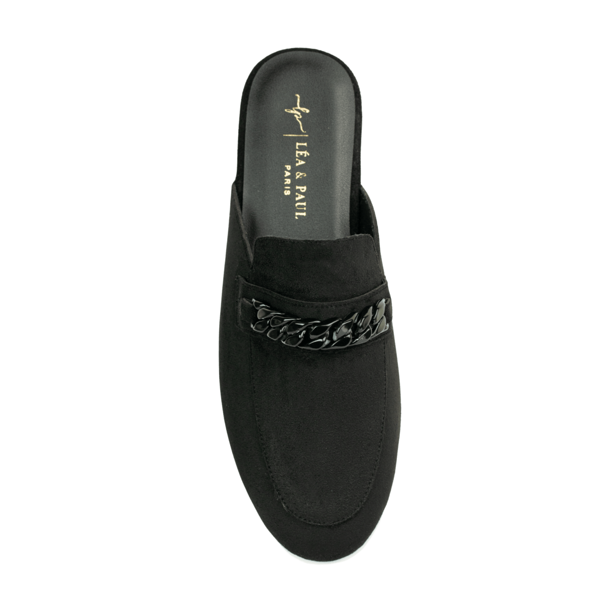 Mules en daim pour femme – Noir – Diva - Lea & Paul Maroc