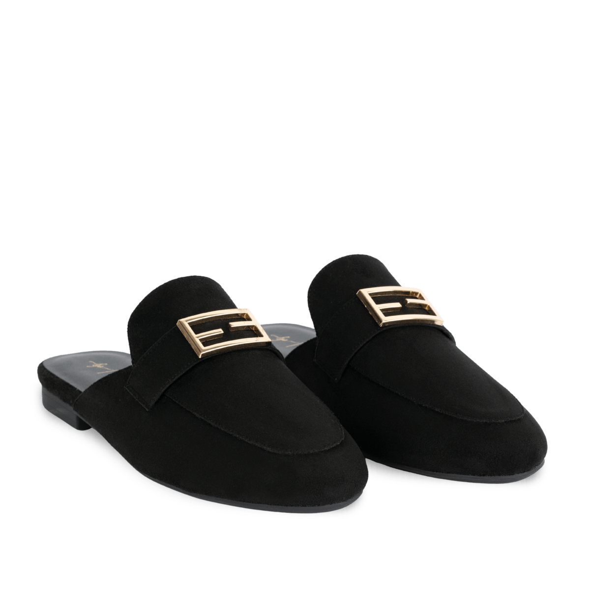 Mules en daim pour femme – Noir – Margot - Lea & Paul Maroc