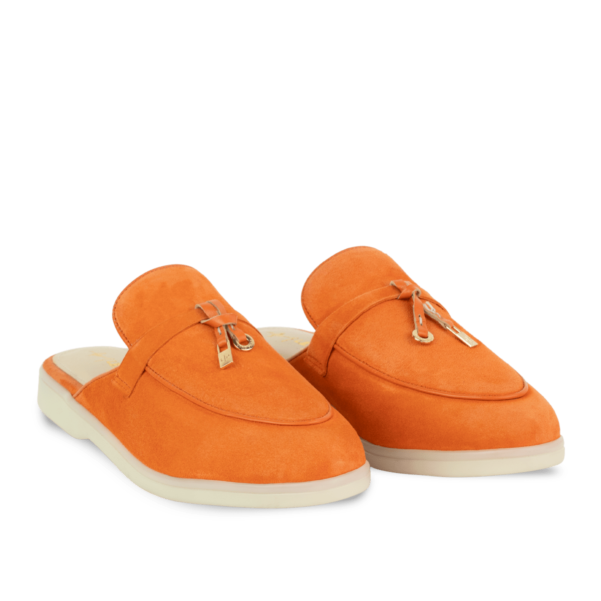 Mules en daim pour femme – Orange brûlé – Valentina - Lea & Paul Maroc
