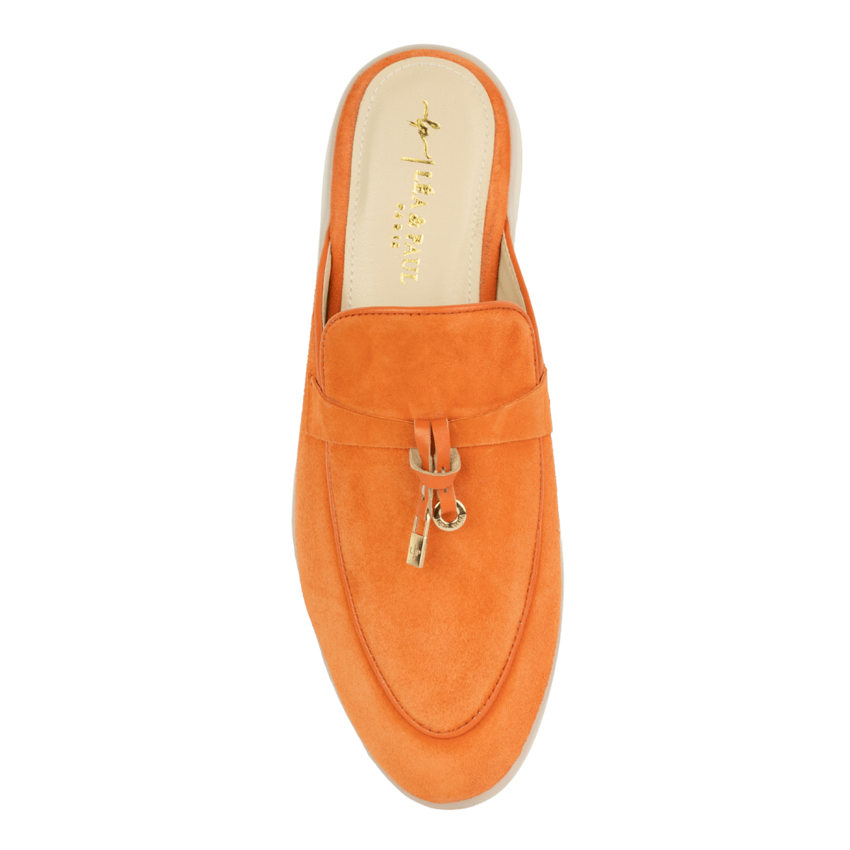 Mules en daim pour femme – Orange brûlé – Valentina - Lea & Paul Maroc