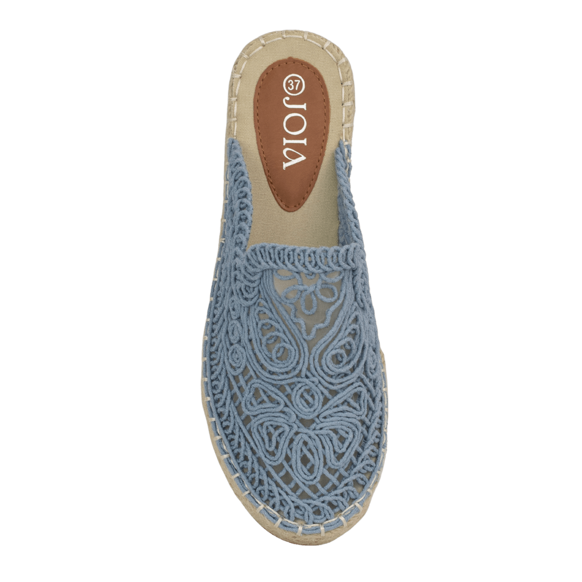 Mules tressées en corde pour femme – Bleu ciel – Lorena - Lea & Paul Maroc