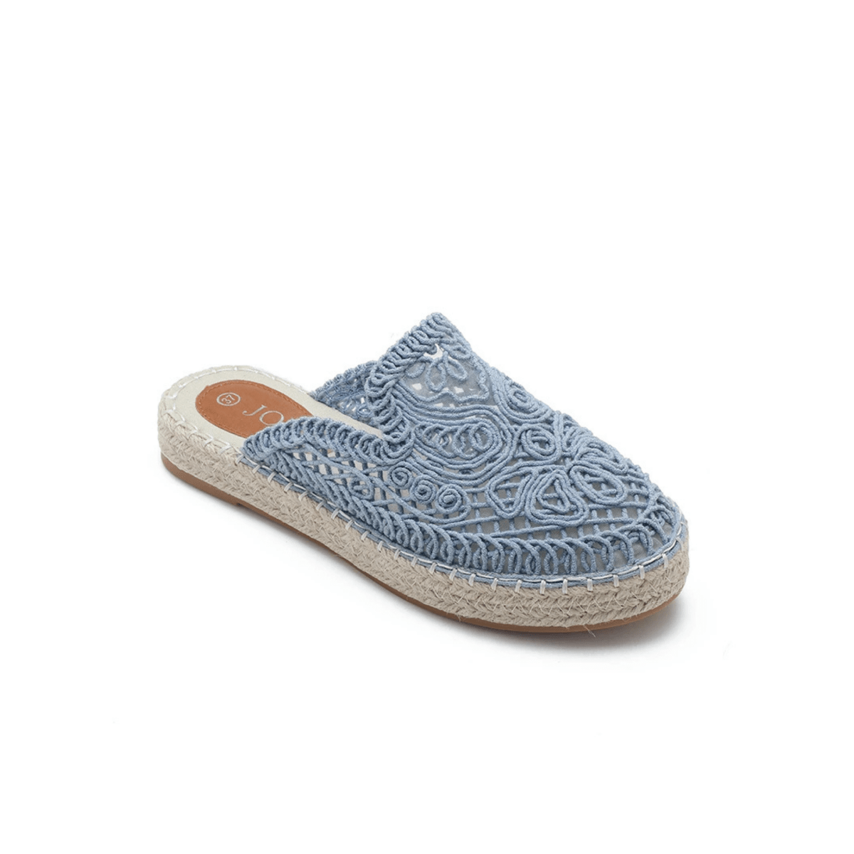 Mules tressées en corde pour femme – Bleu ciel – Lorena - Lea & Paul Maroc