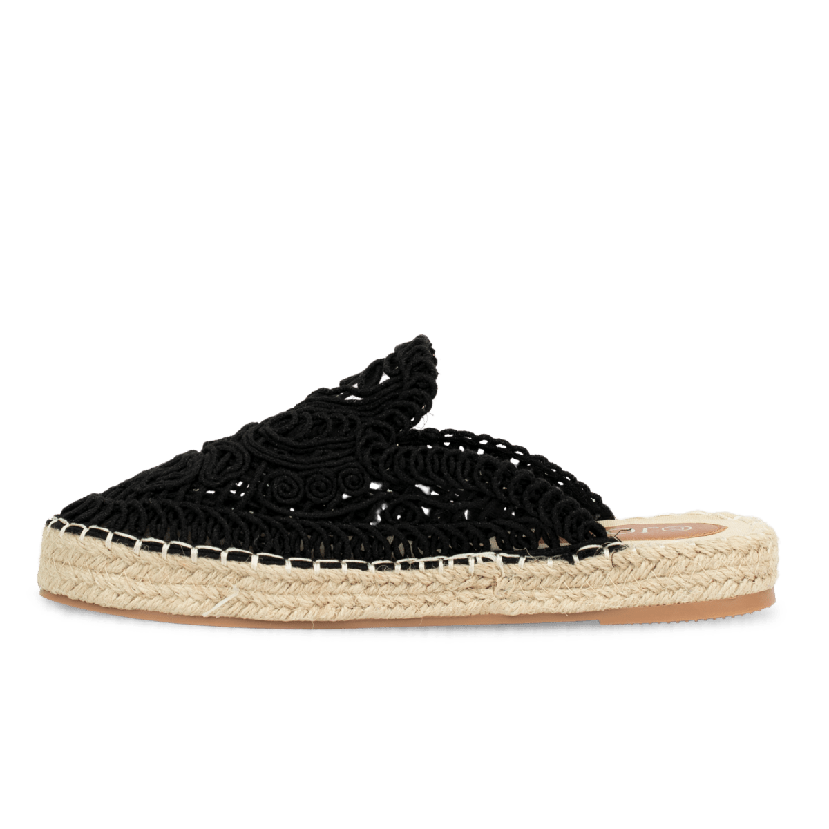 Mules tressées en corde pour femme – Noir – Lorena - Lea & Paul Maroc