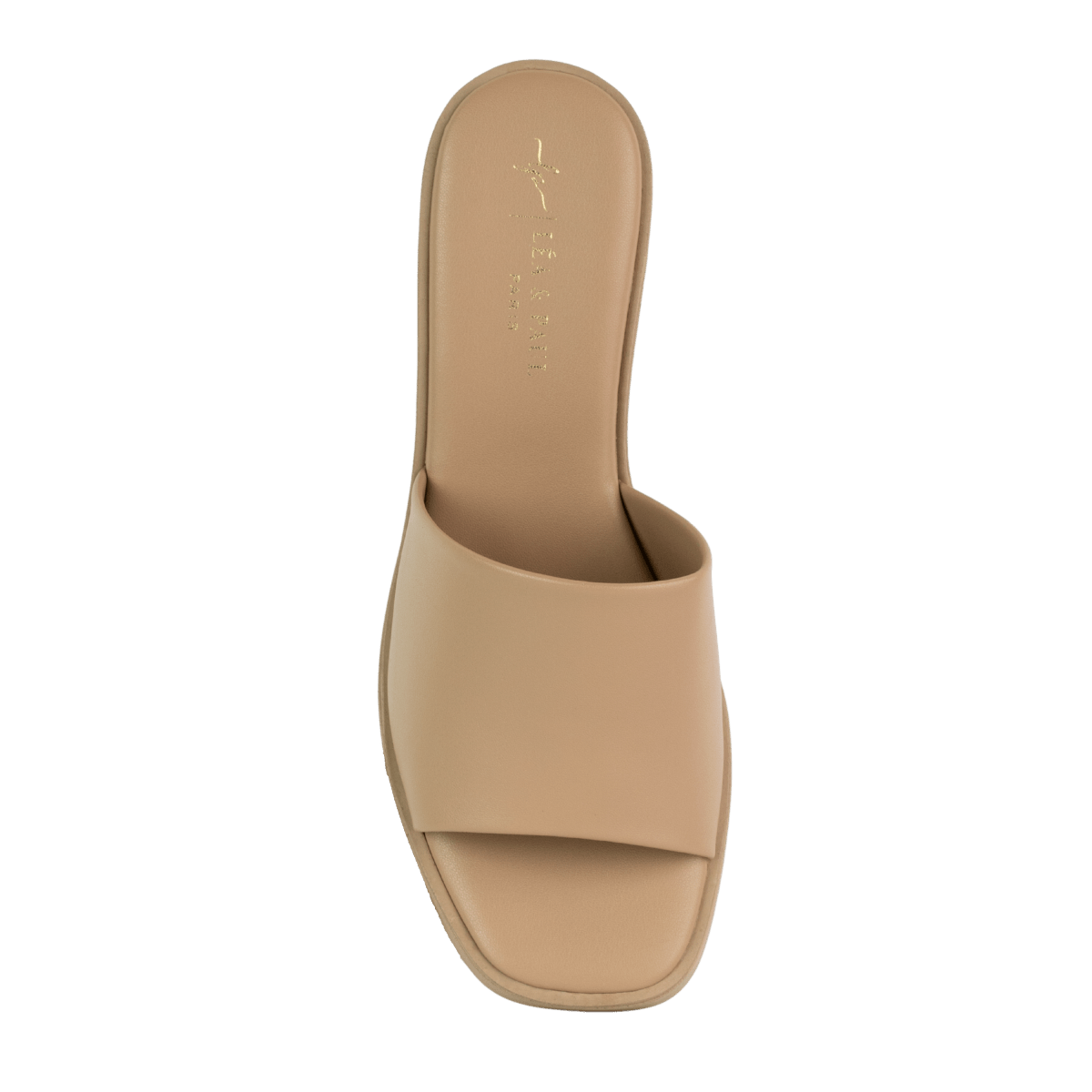 Sabots à talon en cuir pour femme – Beige – Anouk - Lea & Paul Maroc
