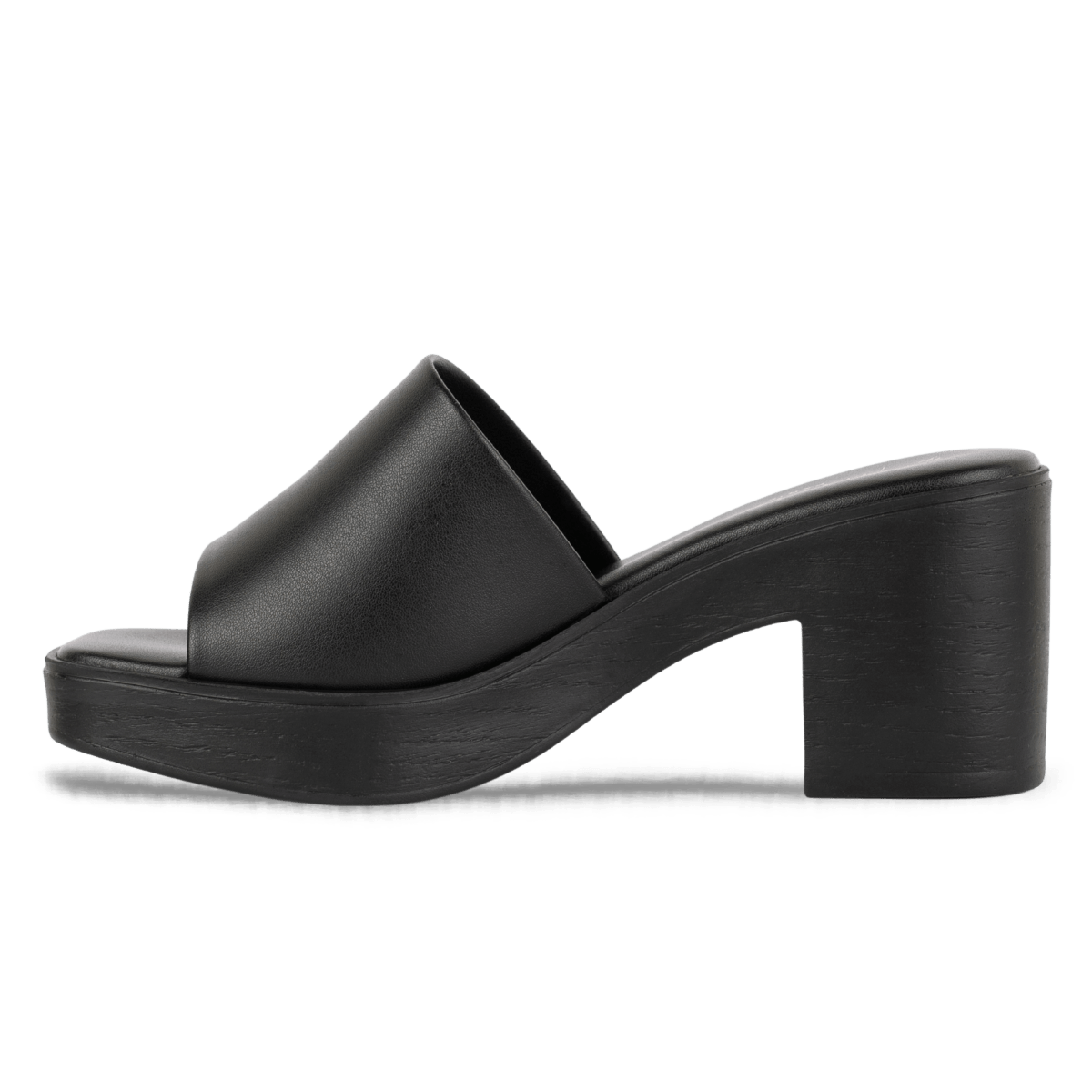 Sabots à talon en cuir pour femme – Noir – Anouk - Lea & Paul Maroc