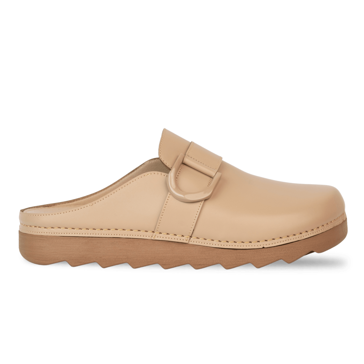 Sabots en cuir pour femme – Beige – Véronique - Lea & Paul Maroc
