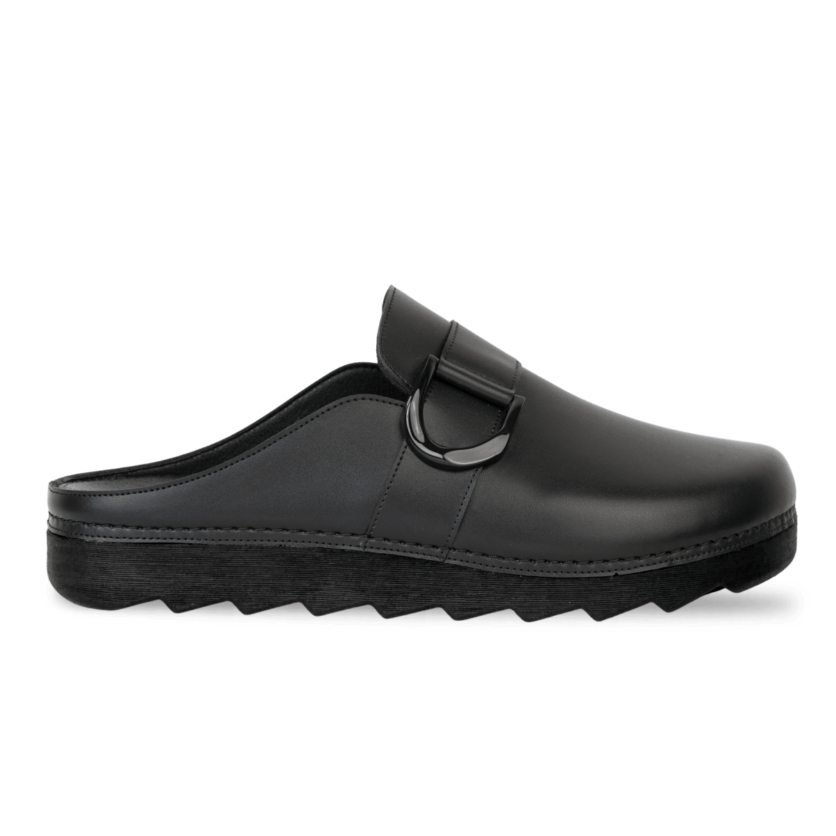 Sabots en cuir pour femme – Noir – Véronique - Lea & Paul Maroc