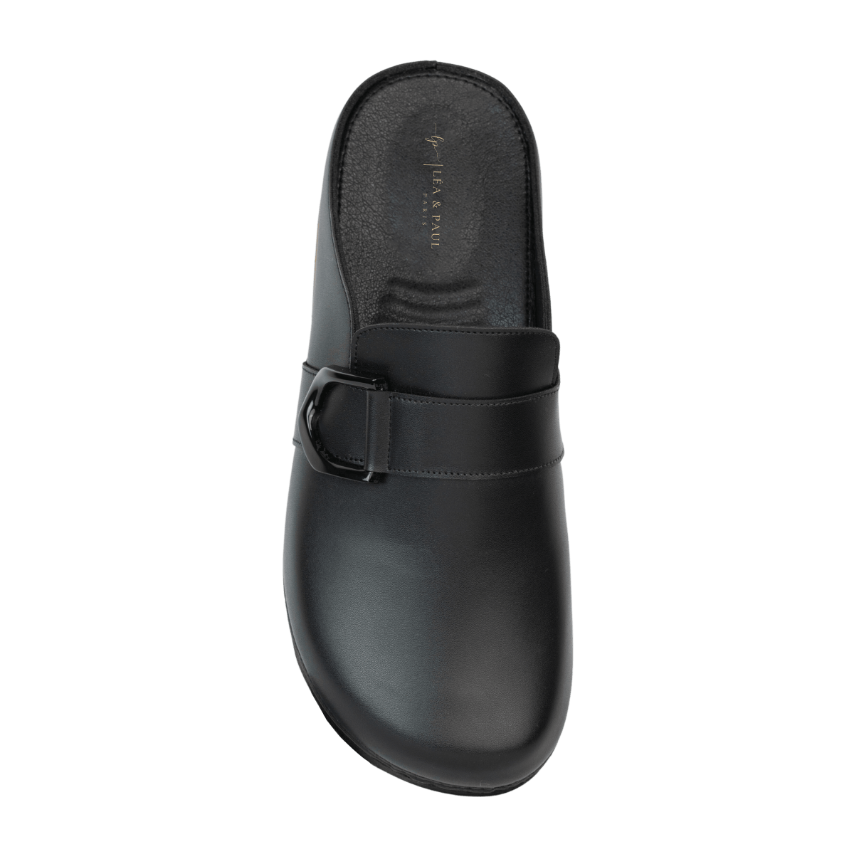 Sabots en cuir pour femme – Noir – Véronique - Lea & Paul Maroc