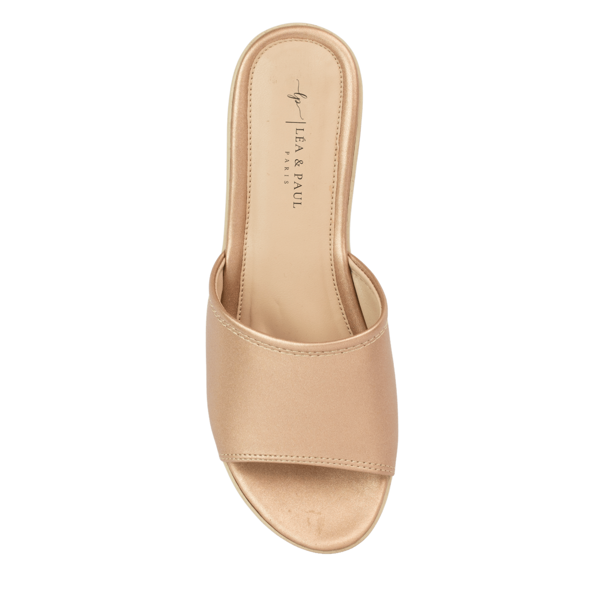 Sandales compensées en cuir pour femme – Doré – Felicia - Lea & Paul Maroc