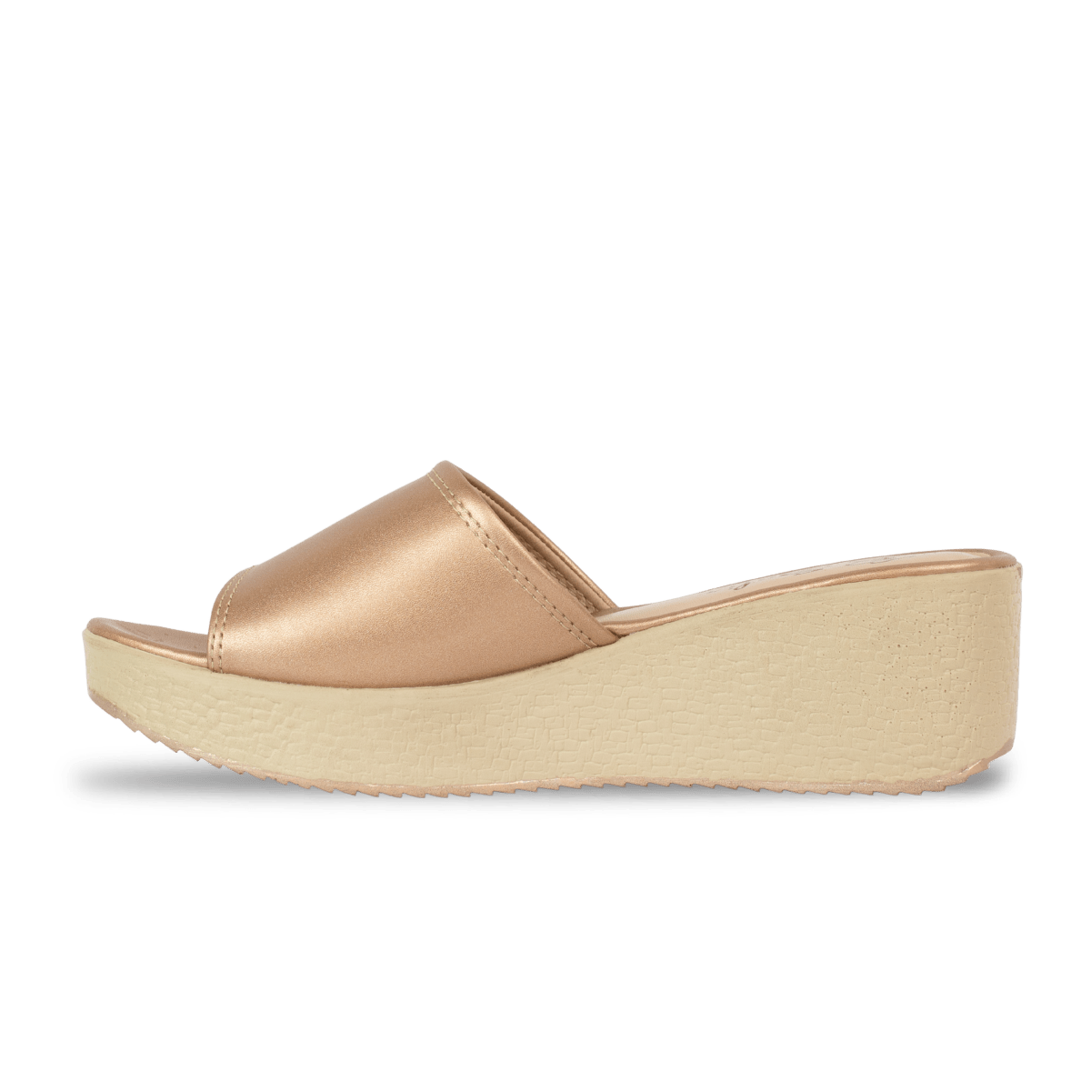 Sandales compensées en cuir pour femme – Doré – Felicia - Lea & Paul Maroc