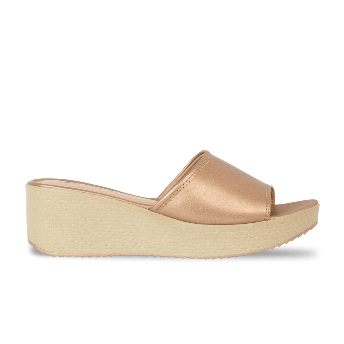 Sandales compensées en cuir pour femme – Doré – Felicia - Lea & Paul Maroc