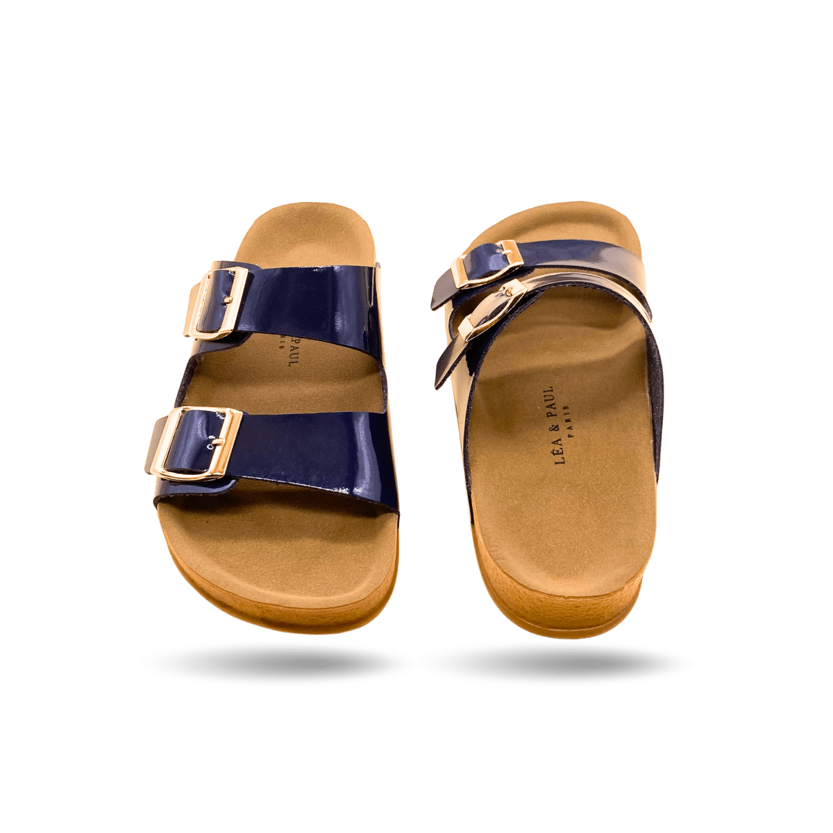 Sandales en cuir pour femme – Bleu Marine – Marielle - Lea & Paul Maroc