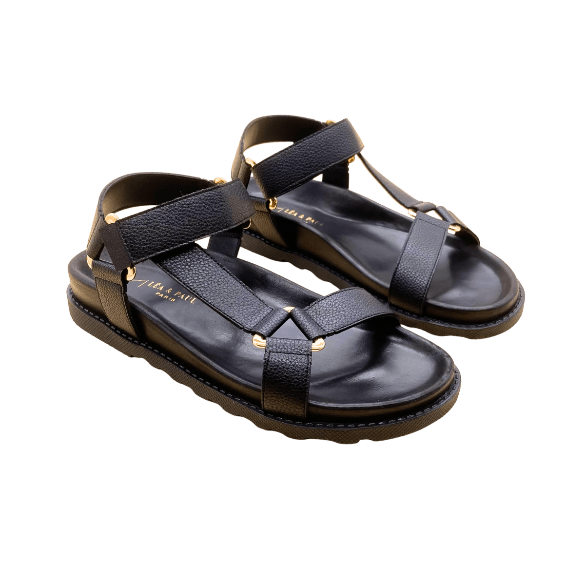Sandales en cuir pour femme – Noir – Amara - Lea & Paul Maroc