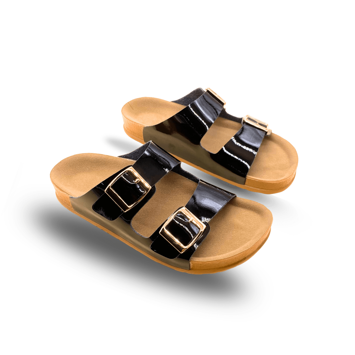 Sandales en cuir pour femme – Noir vernis – Marielle - Lea & Paul Maroc