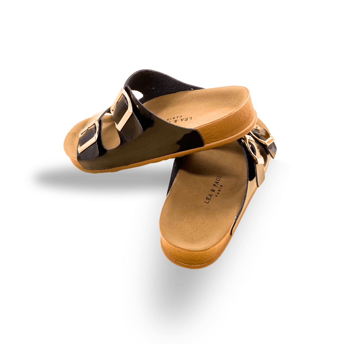 Sandales en cuir pour femme – Noir vernis – Marielle - Lea & Paul Maroc