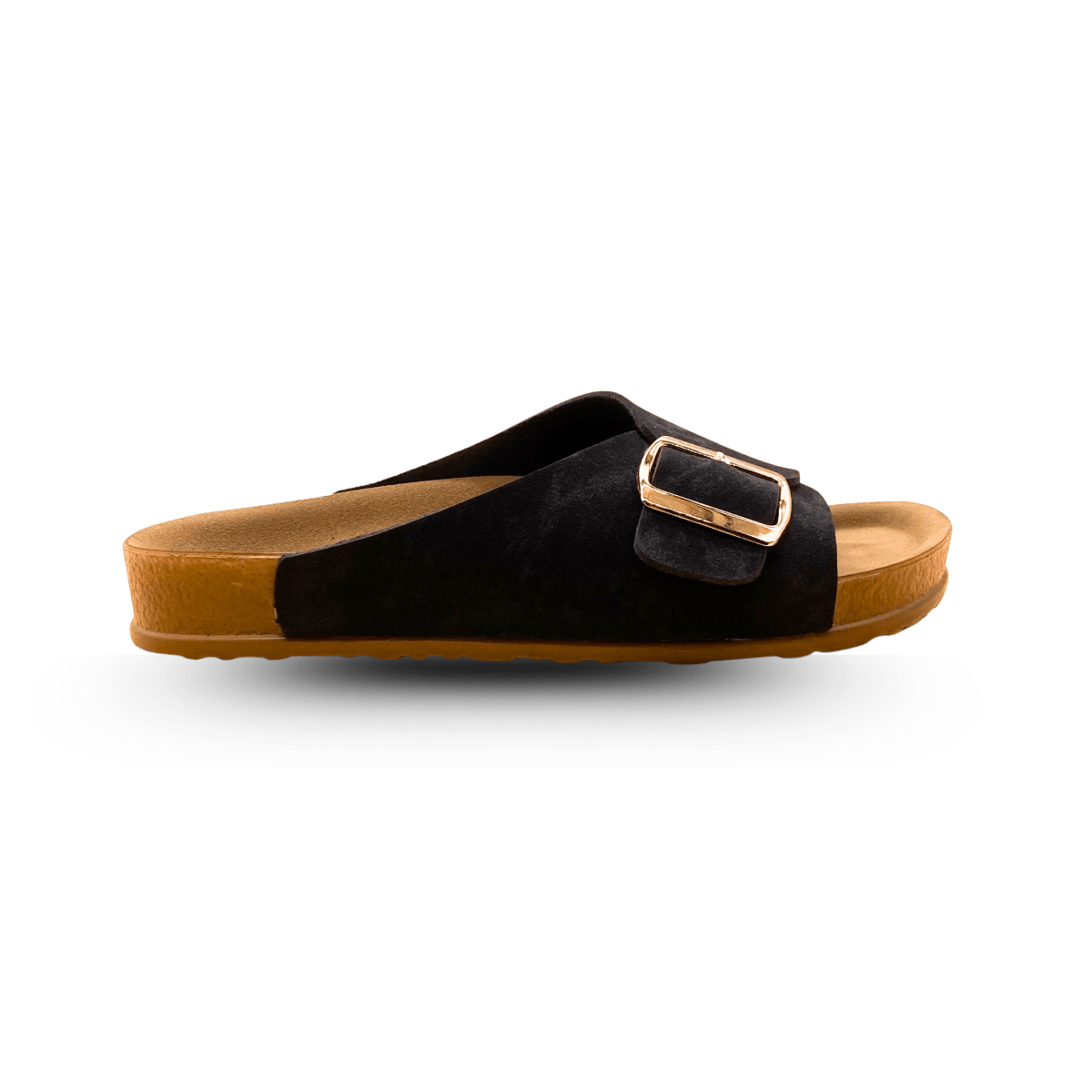 Sandales en daim pour femme – Noir – Angeline - Lea & Paul Maroc