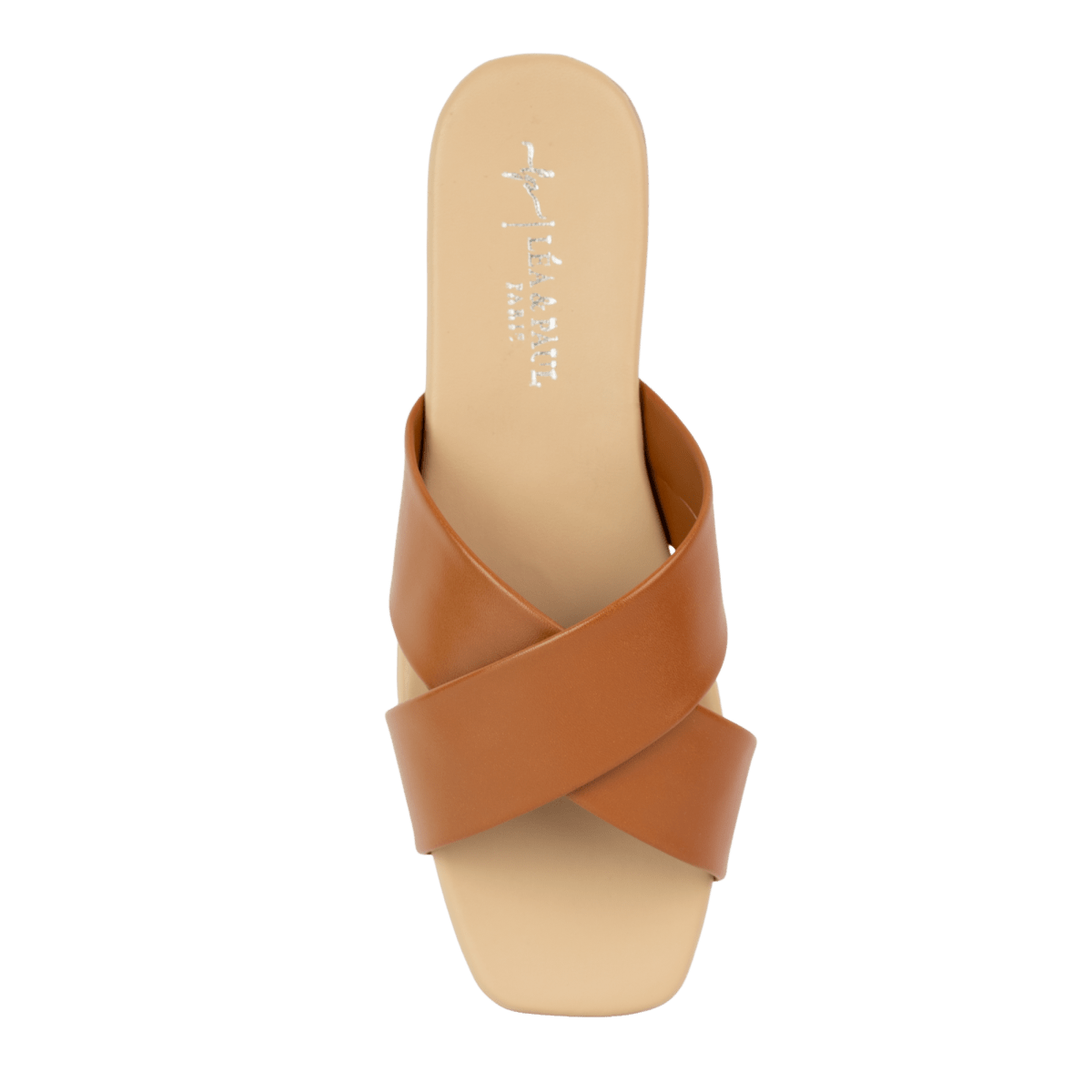 Sandales plates en cuir pour femme – Marron – Lisandra - Lea & Paul Maroc