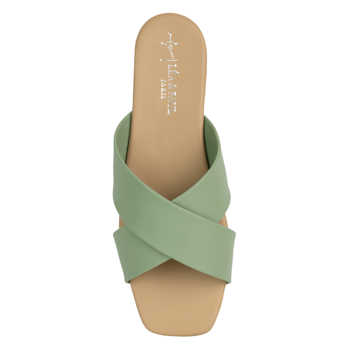 Sandales plates en cuir pour femme – Menthe – Lisandra - Lea & Paul Maroc