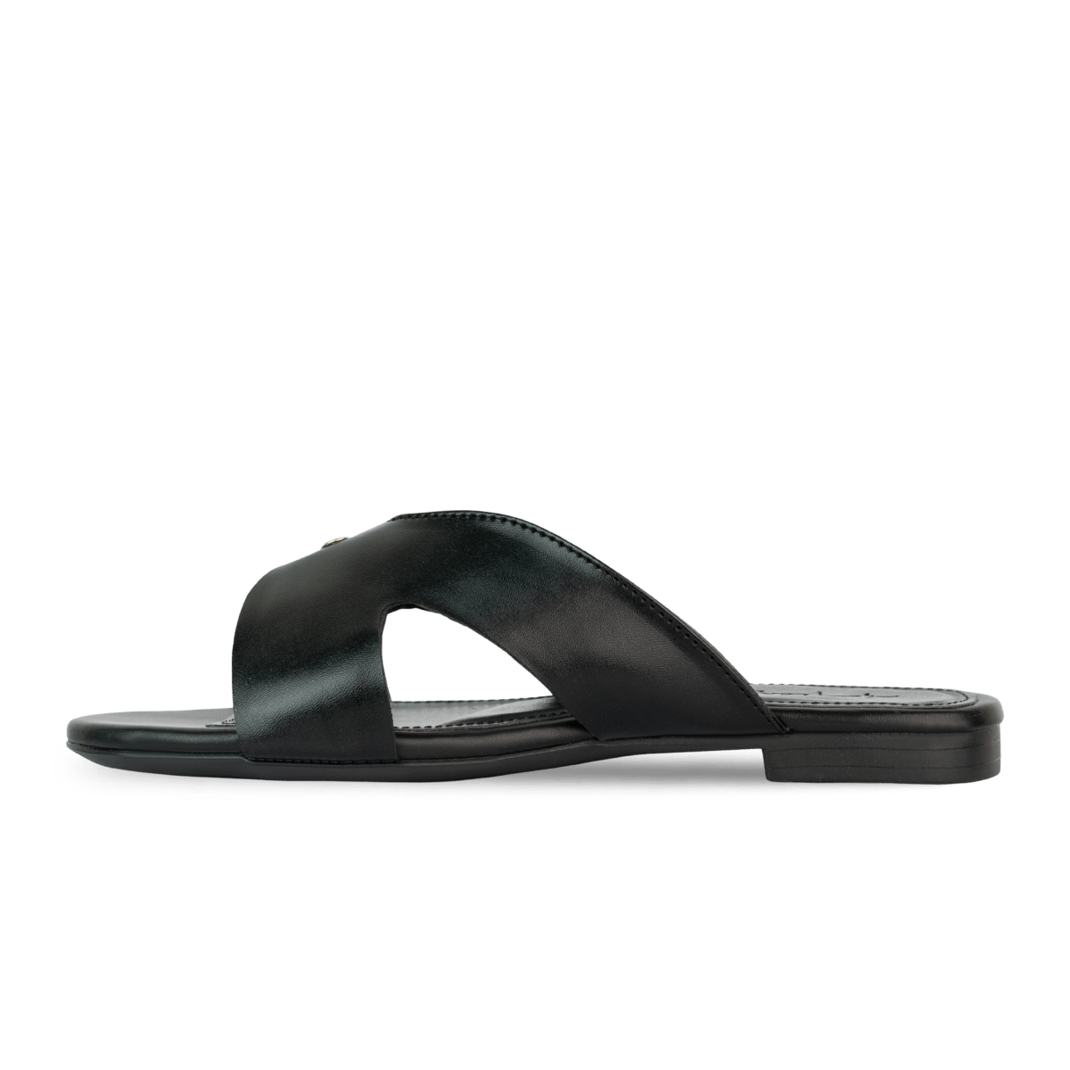Sandales plates en cuir pour femme – Noir – Vera - Lea & Paul Maroc