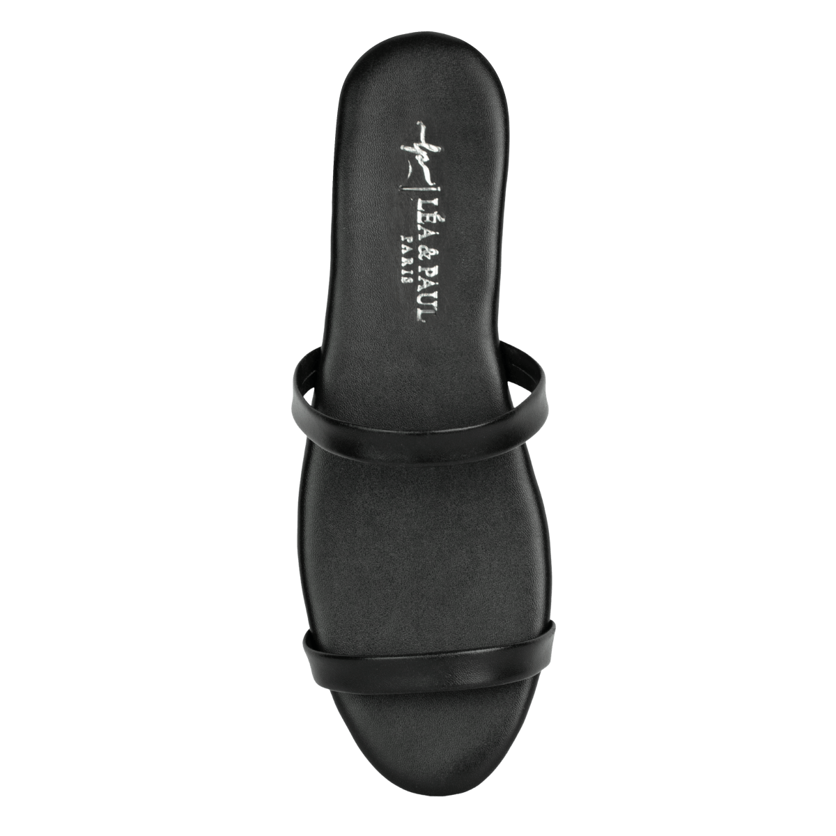 Sandales plates en cuir pour femme – Noir – Zola - Lea & Paul Maroc