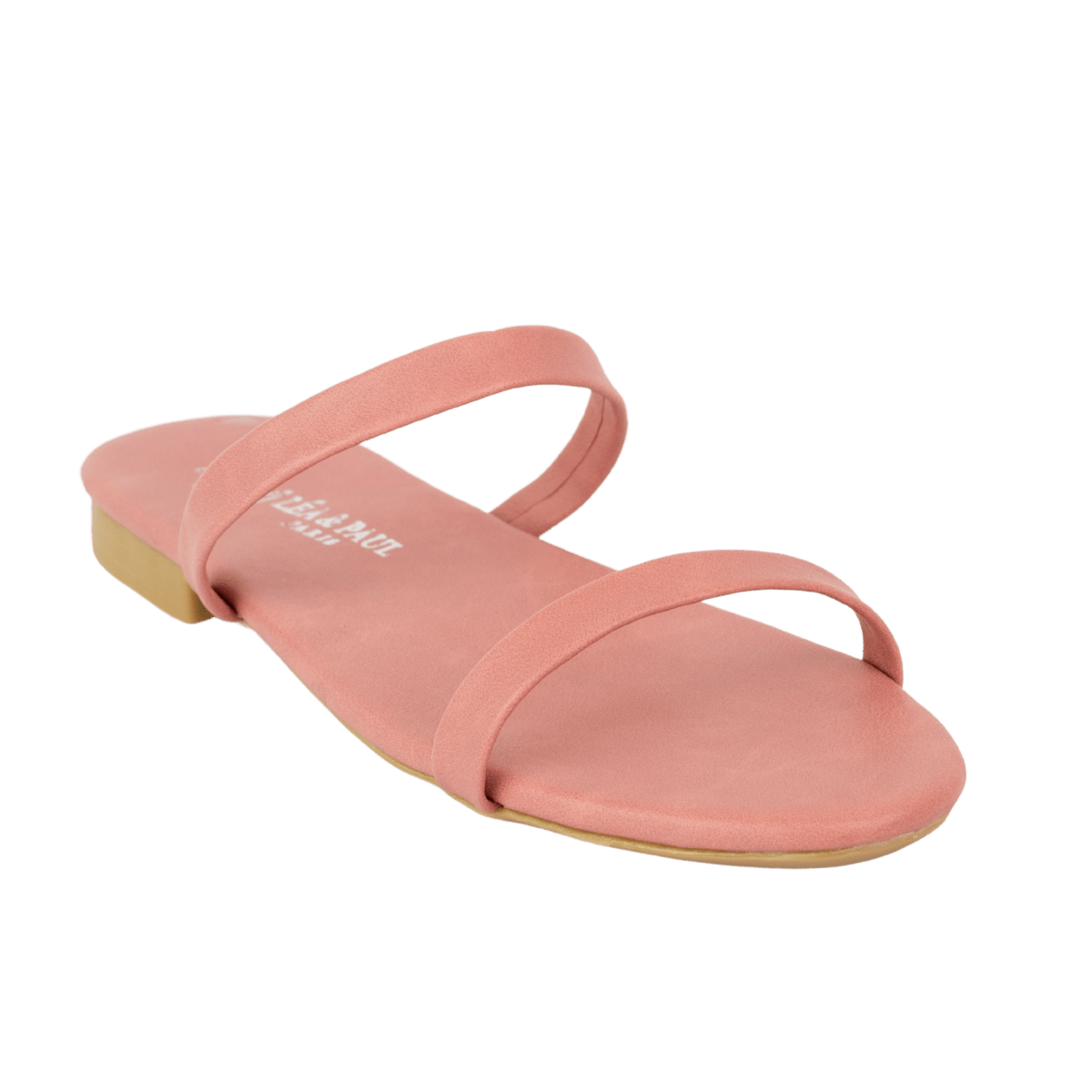 Sandales plates en cuir pour femme – Rose – Zola - Lea & Paul Maroc