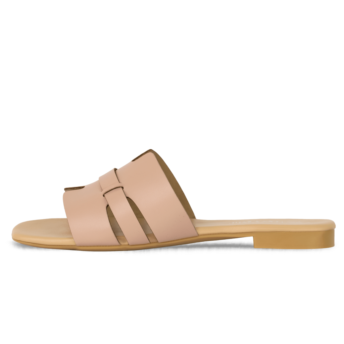 Sandales plates en cuir pour femme – Saumon – Camilla - Lea & Paul Maroc